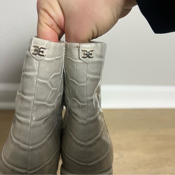 Sam Edelman Codie Croc Block Heel Square Toe Boots - Picture 10 of 11